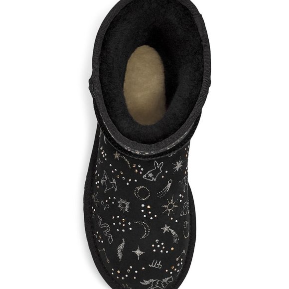 New UGG Black Classic Zodiac Short Suede Boots - Picture 3 of 5
